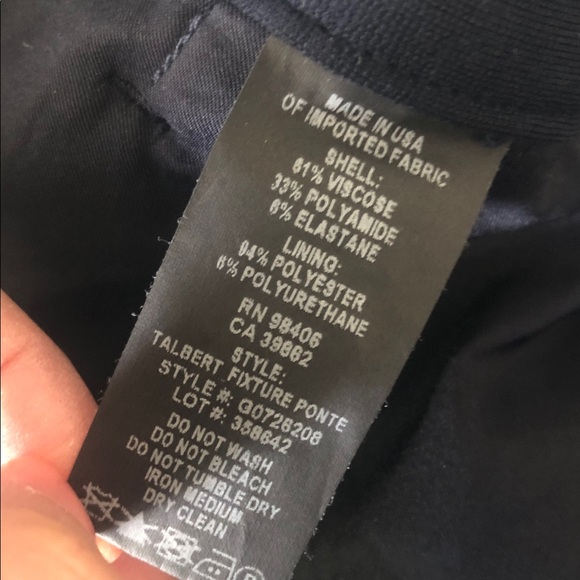 Theory Talbert Pull On Wide Leg Pant Size M Navy Blue Stretch - Picture 6 of 7